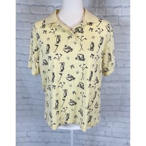 K.T. Golf Woman's Polo Yellow Petite XLarge PXL Bags Clubs Vintage Preppy Ladies
